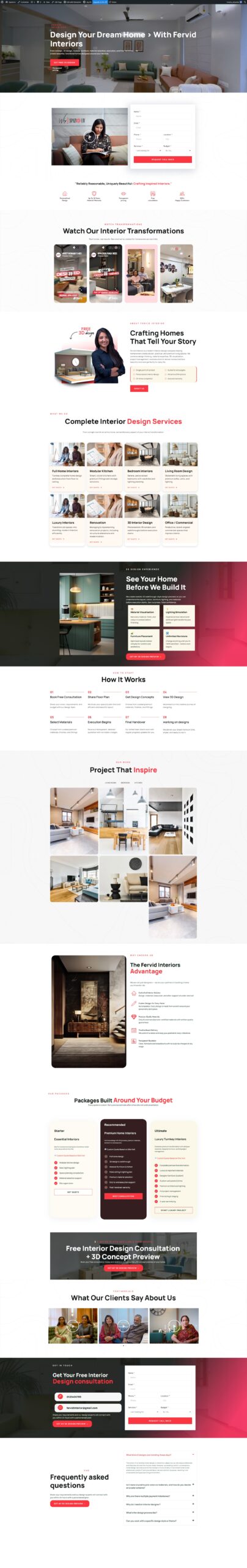 Fervid Creations interior website demo